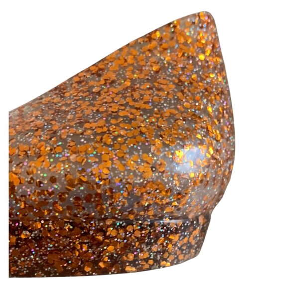 JEFFREY CAMPBELL Iridescent Orange Love D’Orsay Point Toe Jelly Flats Size 8.5 - Picture 9 of 11